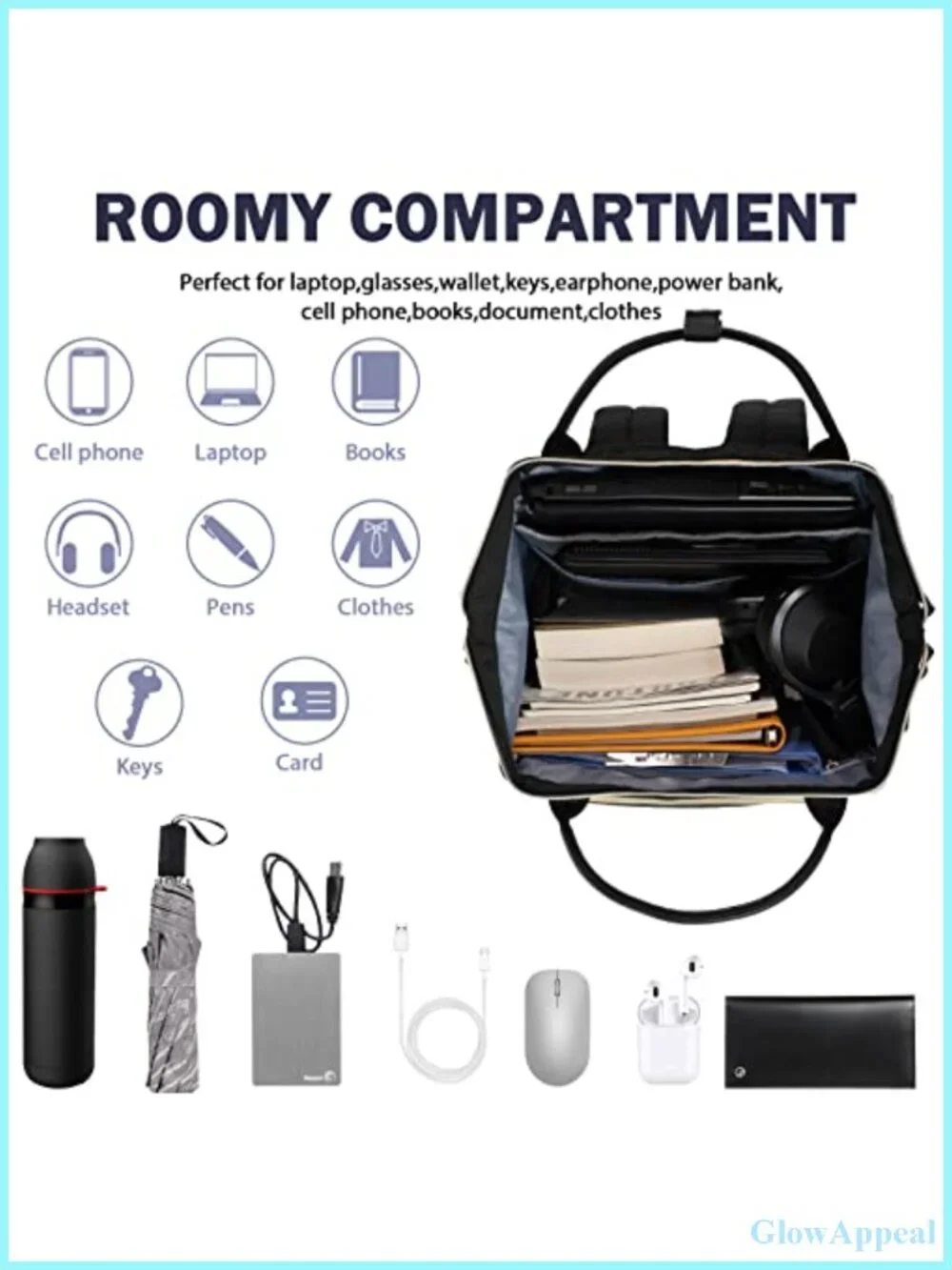 17 Inch Laptop Backpack Water Resistant Nylon Large Capacity Work Travel